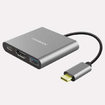 Hammok ZEST TYPE C 3 IN 1 USB Hub (Grey) - Hammok
