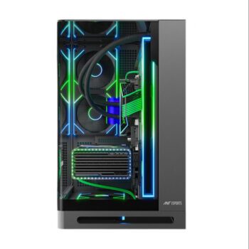 Ant Esports Crystal ARC Pro Gaming Cabinet - Black - Ant Esports