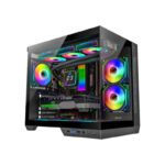 Ant Esports Crystal X4 ARGB (ATX) Mid Tower Gaming Cabinet - Black - Ant Esports