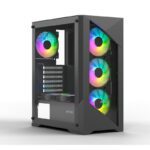 Ant Esports ICE 270G 6F Mid Tower Gaming Cabinet - Black - Ant Esports