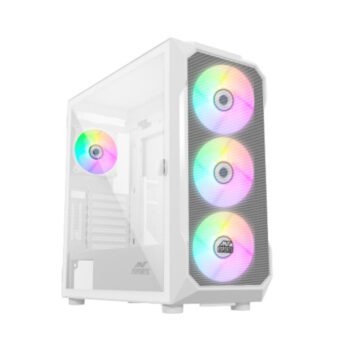 Ant Esports ICE-410TG ARGB (E-ATX) Mid Tower Gaming Cabinet - White - Ant Esports