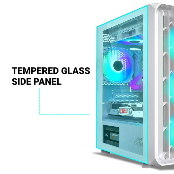 Ant Esports 205 Mini 6F ARGB White M-ATX Case Ant Esports