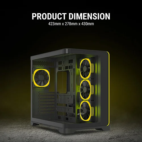 Ant Esports Crystal ARC ARGB ATX Mid Tower Case Ant Esports
