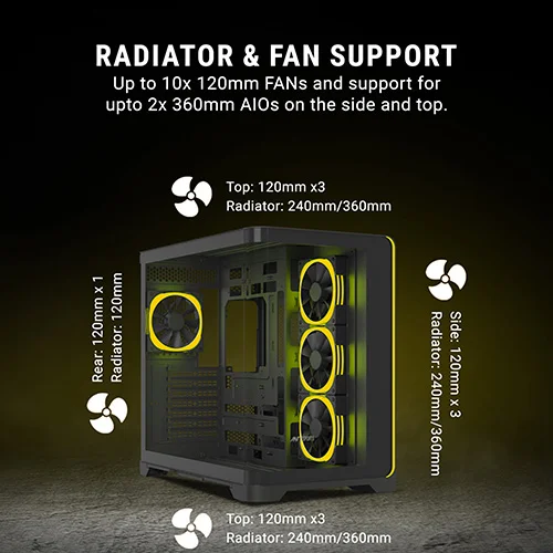 Ant Esports Crystal ARC ARGB ATX Mid Tower Case Ant Esports