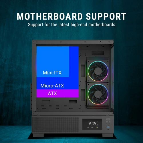 Ant Esports Crystal X3 LCD ARGB ATX Mid Tower Case Ant Esports