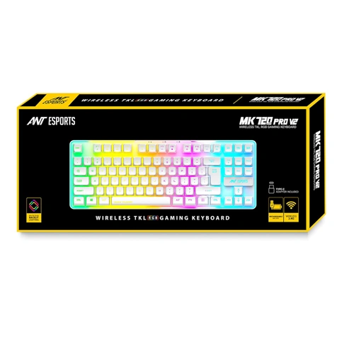 Ant Esports MK720 Pro V2 TKL White RGB Wireless Keyboard Ant Esports