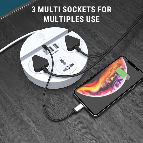 Ant Esports PS330 Power Strip with USB Ports (White) Ant Esports