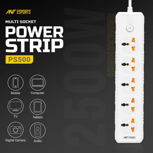 Ant Esports PS500 Power Strip (White) Ant Esports