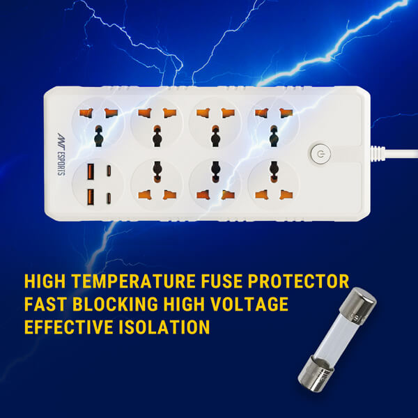 Ant Esports PS722 Power Strip with USB Ports (White) Ant Esports
