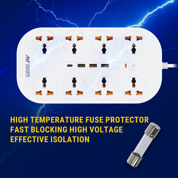 Ant Esports PS831 Power Strip with USB Ports (White) Ant Esports