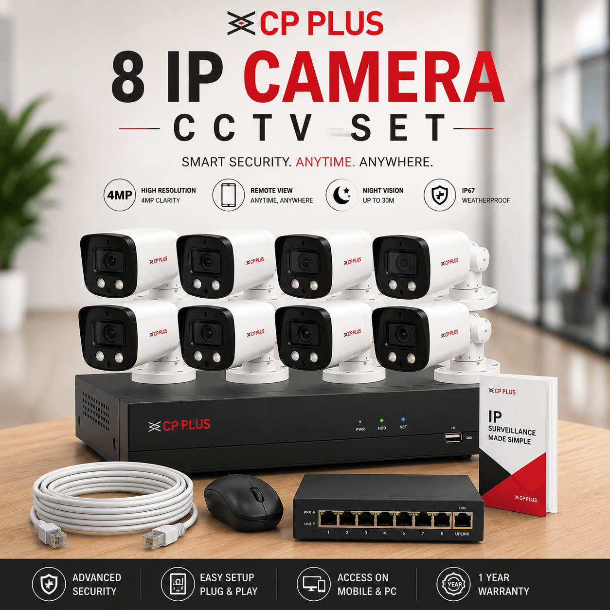 8 Channel IP Camera CCTV Set