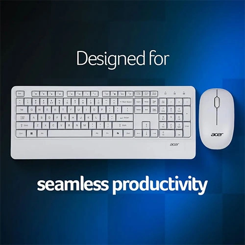 Acer Palmease Wireless White Keyboard and Mouse Combo ACER