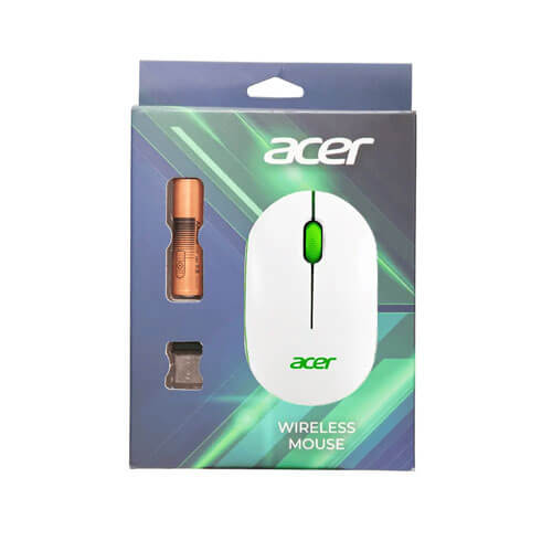 Acer Wireless White and Green Mouse ACER