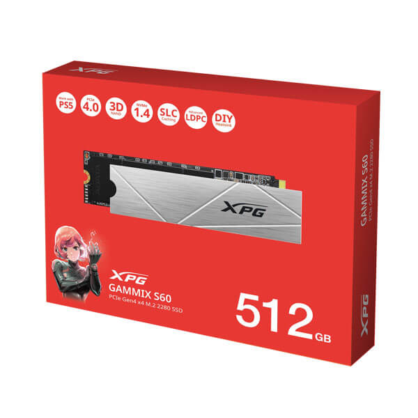 Adata XPG Gammix S60 512GB M.2 NVMe Gen4 Internal SSD ADATA