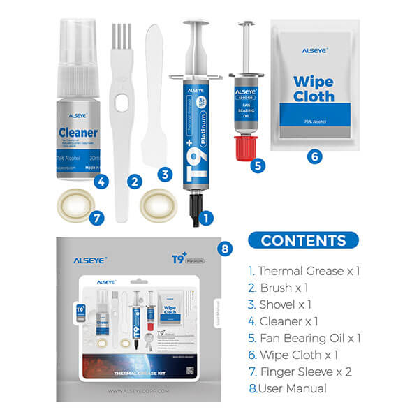 Alseye T9+ Platinum 5g CPU Cooling Thermal Paste Kit ALSEYE