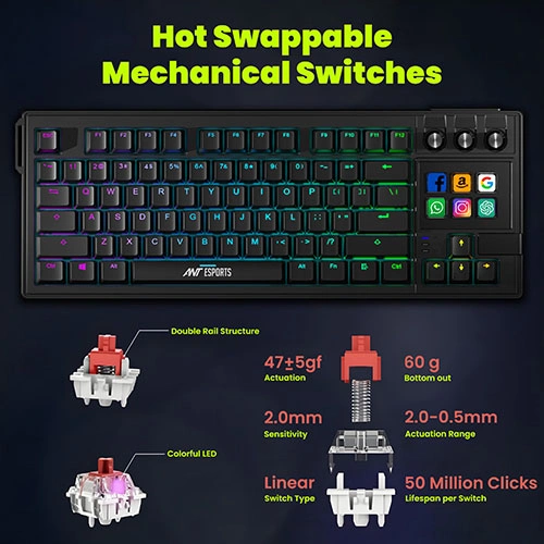 Ant Esports Apex 400 AI Hybrid Stream Deck RGB Mechanical Keyboard ANT ESPORTS