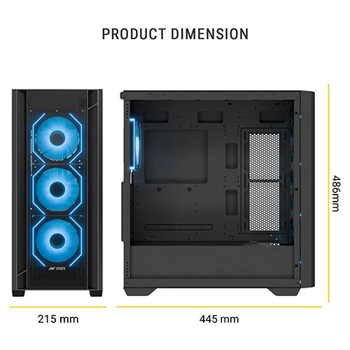 Ant Esports AQUA 360 4F ARGB E-ATX Mid Tower Case Ant Esports
