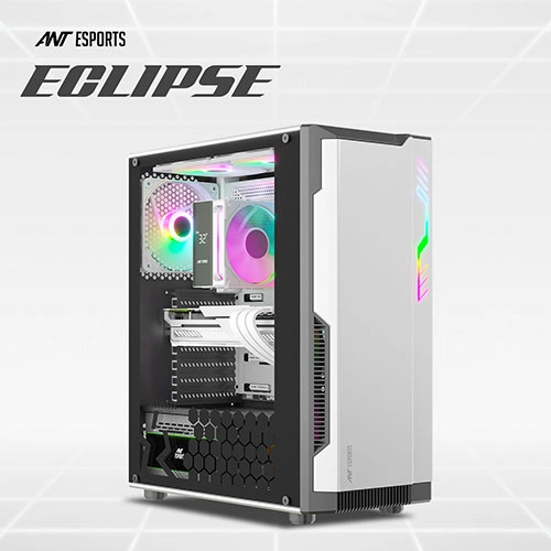 Ant Esports Eclipse White-Black ARGB ATX Mid Tower Case Ant Esports