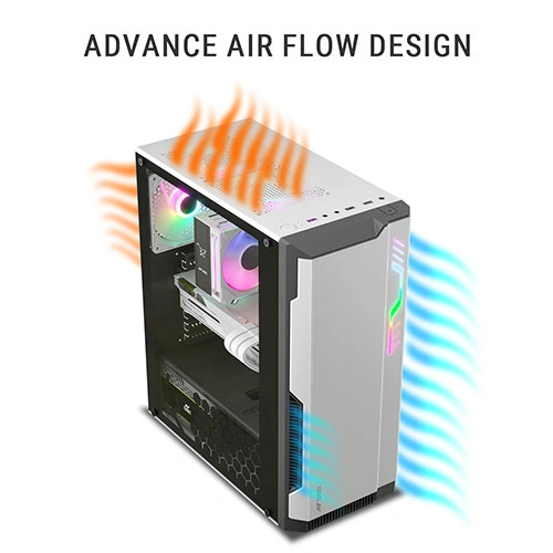 Ant Esports Eclipse White-Black ARGB ATX Mid Tower Case Ant Esports