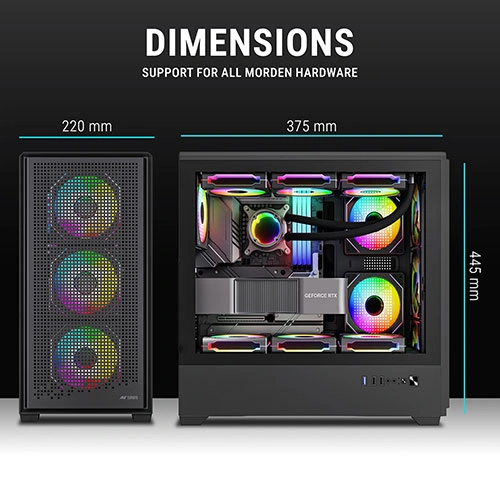 Ant Esports EVO 360 Lite ARGB E-ATX Mid Tower Case ANT ESPORTS