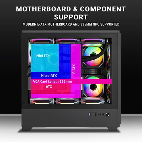 Ant Esports EVO 360 Lite ARGB E-ATX Mid Tower Case ANT ESPORTS