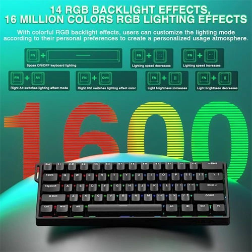 Aula Win60 He 60 Percent Mechanical Gaming Keyboard With Black Graywood Magnetic Switch AULA