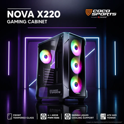 Coconut Nova X220 ARGB ATX Mid Tower Case COCONUT