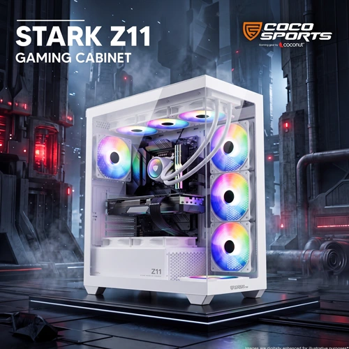 Coconut STARK Z11 White ARGB ATX Mid Tower Case COCONUT