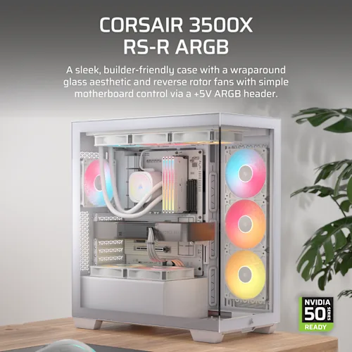 Corsair 3500X RS-R ARGB White E-ATX Mid Tower Case CORSAIR