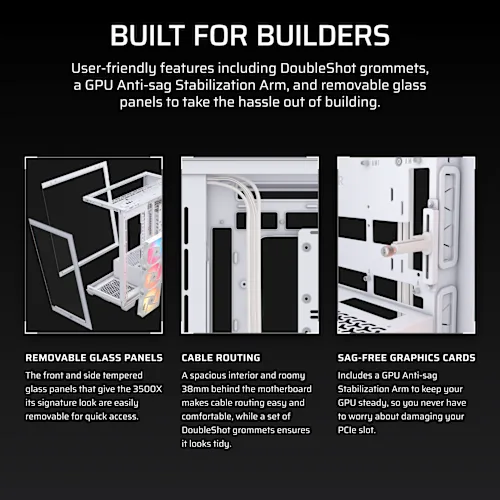 Corsair 3500X RS-R ARGB White E-ATX Mid Tower Case CORSAIR
