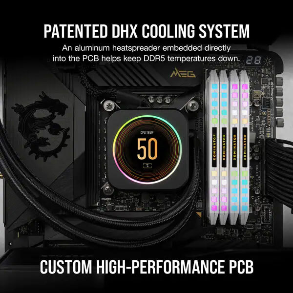 Corsair Dominator Platinum RGB White 64GB (32GBx2) 5600MHz CL40 DDR5 RAM CORSAIR