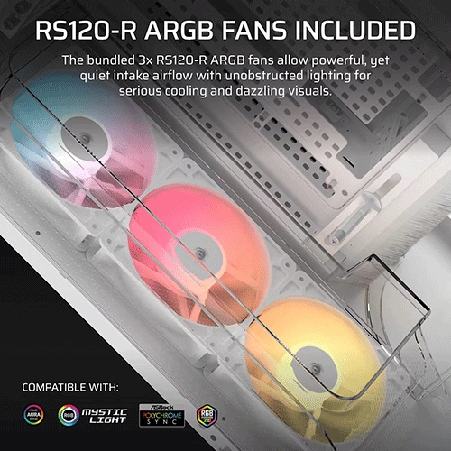Corsair Air 5400 RS-R ARGB E-ATX White Mid Tower Case CORSAIR