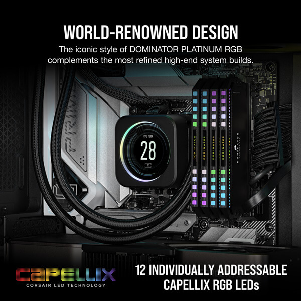 Corsair Dominator Platinum RGB 32GB (16GBx2) CL36 5600MHz DDR5 RAM CORSAIR