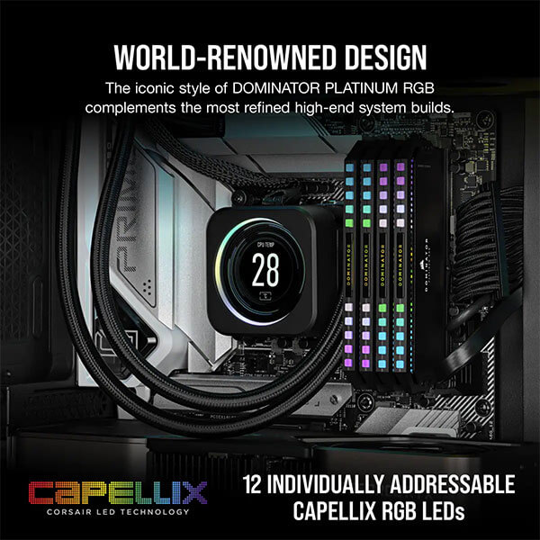 Corsair Dominator Platinum RGB 32GB (16GBx2) 7200MHz CL34 DDR5 RAM CORSAIR