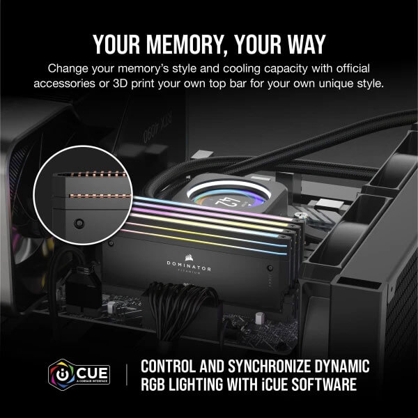 Corsair Dominator Titanium RGB 32GB (16GBx2) 7200MHz CL34 DDR5 RAM CORSAIR