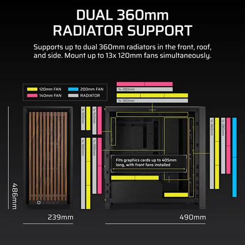 Corsair Frame 4000D Wood RS Modular E-ATX Mid Tower Case CORSAIR