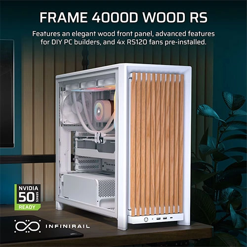 Corsair Frame 4000D Wood RS Modular White E-ATX Mid Tower Case CORSAIR