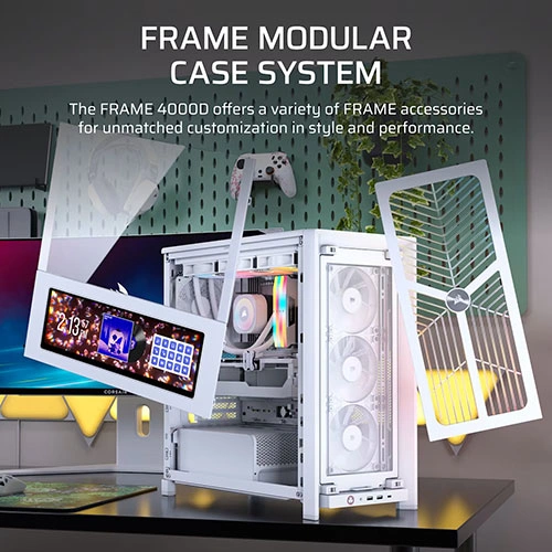 Corsair Frame 4000D Wood RS Modular White E-ATX Mid Tower Case CORSAIR