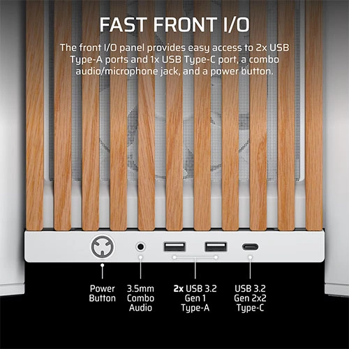 Corsair Frame 4000D Wood RS Modular White E-ATX Mid Tower Case CORSAIR