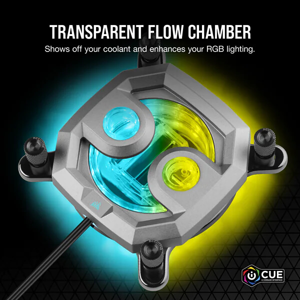 CORSAIR Hydro X Series XC7 RGB PRO CPU Water Block (1700/1200/AM5/AM4) - Silver CORSAIR