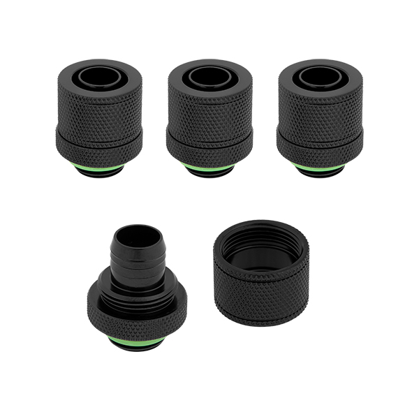 Corsair Hydro X Series XF Softline 10/13mm Compression ID/OD Fittings Four Pack (Black) CORSAIR