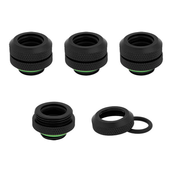 Corsair Hydro X Series XF Hardline 12mm OD Fitting Four Pack (Black) CORSAIR
