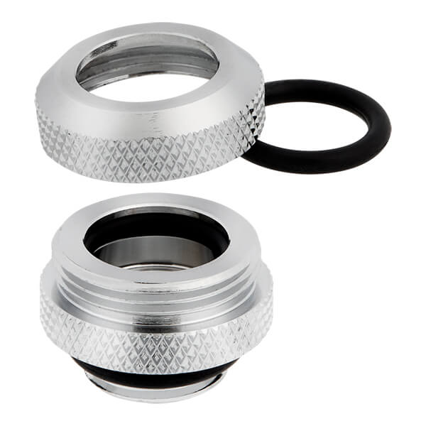 Corsair Hydro X Series XF Hardline 12mm OD Fitting Four Pack (Chrome) CORSAIR