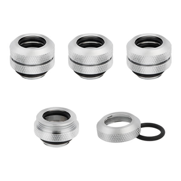 Corsair Hydro X Series XF Hardline 12mm OD Fitting Four Pack (Chrome) CORSAIR