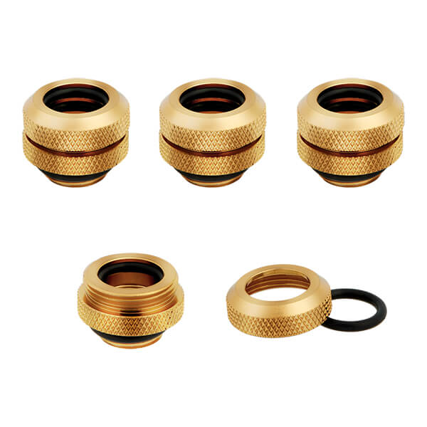 Corsair Hydro X Series XF Hardline 12mm OD Fitting Four Pack (Gold) CORSAIR