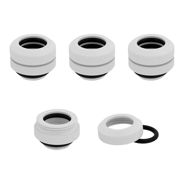 Corsair Hydro X Series XF Hardline 12mm OD Fitting Four Pack (White) CORSAIR