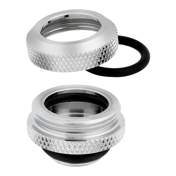 Corsair Hydro X Series XF Hardline 14mm OD Fitting Four Pack (Chrome) CORSAIR