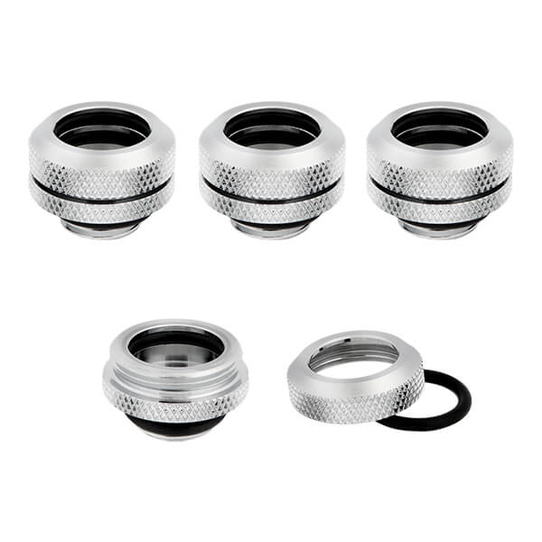Corsair Hydro X Series XF Hardline 14mm OD Fitting Four Pack (Chrome) CORSAIR