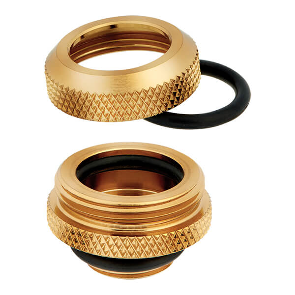 Corsair Hydro X Series XF Hardline 14mm OD Fitting Four Pack (Gold) CORSAIR