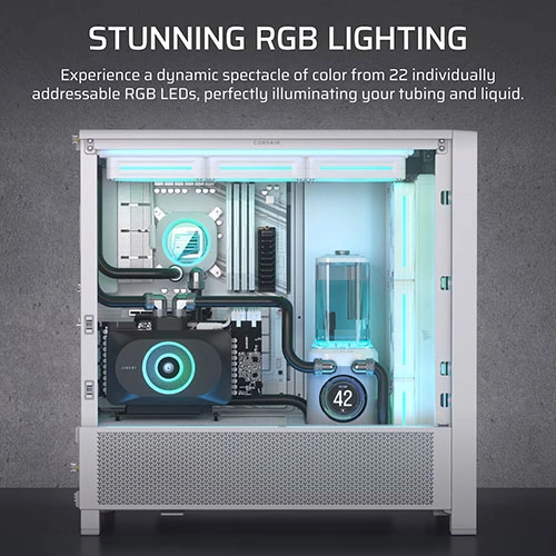 CORSAIR iCUE LINK XD6 RGB Elite LCD Pump and Reservoir With LCD screen - White CORSAIR